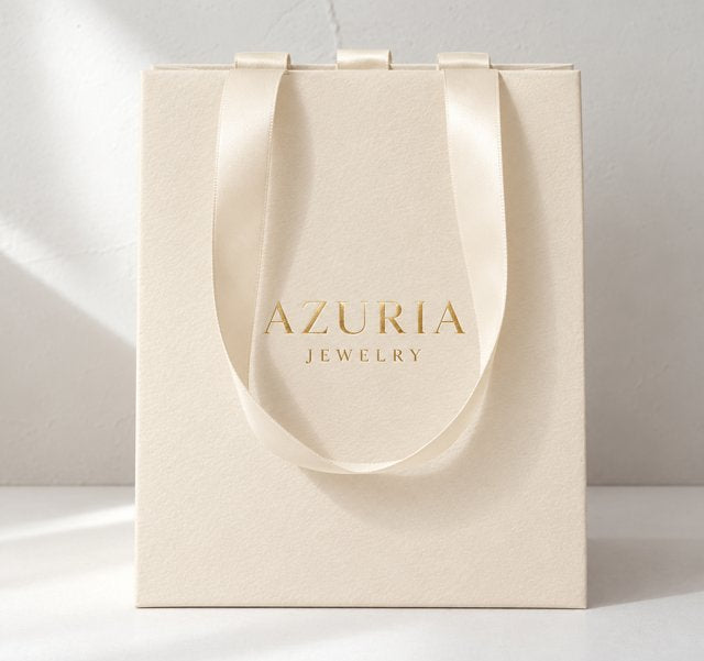 Sac cadeau Azuria ivoire avec rubans